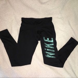 NIKE LEGGINGS / BLUE HOLOGRAPHIC PRINT LOGO